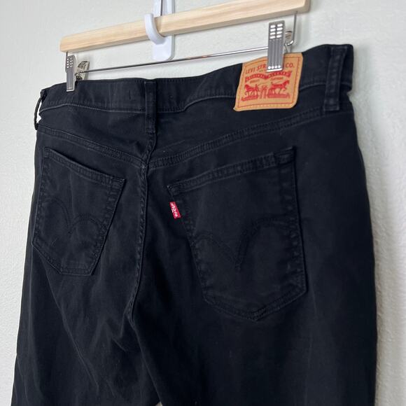 Levi's Women's Sz 18W Wedgie Skinny Jeans Black Button Fly Raw Hem Ripped Knees - Picture 7 of 10